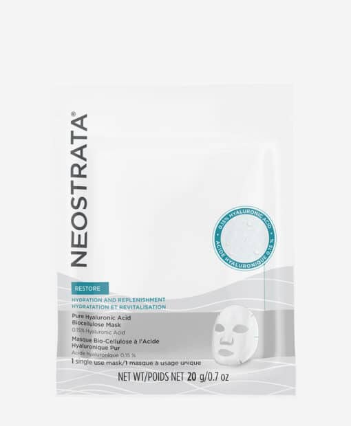 Pure Hyaluronic Acid Mask ANSIKTSMASKER En intensivt återfuktande och uppfriskande sheet mask. Ett nedbrytbart engångsark indränkt i ett serum innehållande hyaluronsyra och glycerin.